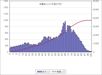 年齢別人口(H27国勢調査)