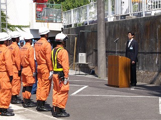 写真：県消防救助技術大会壮行会の様子