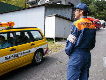 写真：土砂災害防災訓練に参加する市長の様子