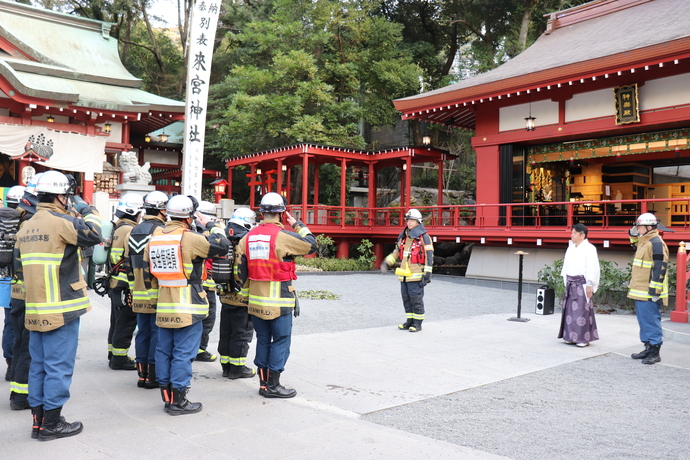 訓練終了後の終了式の様子
