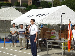 写真　下多賀町内会体育祭　市長挨拶