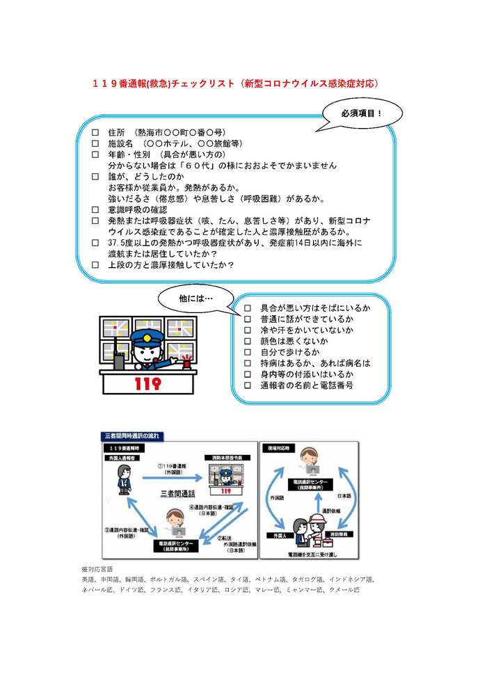 新型コロナウィルス対応について