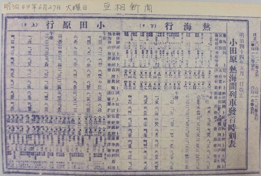 軽便鉄道の時刻表の画像