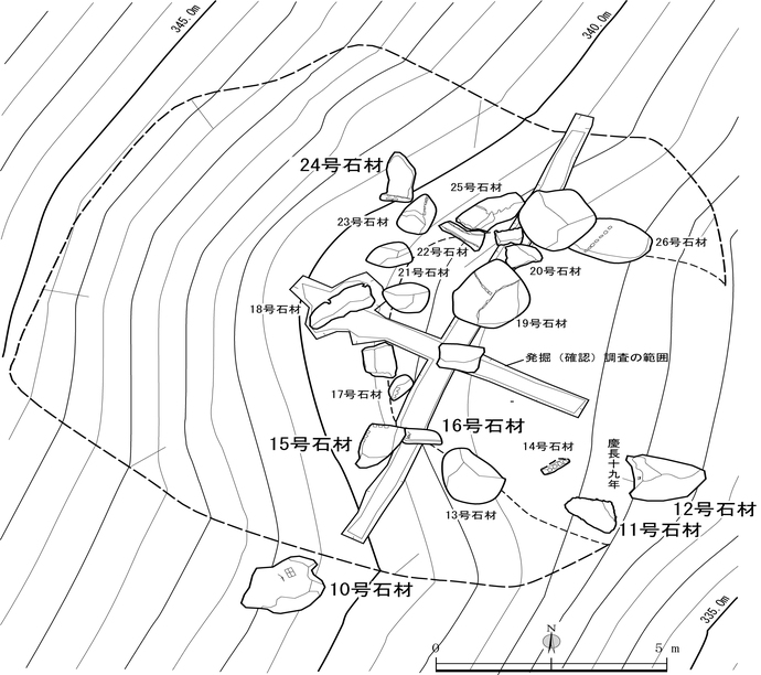 慶長19年の刻印がある所の測量図