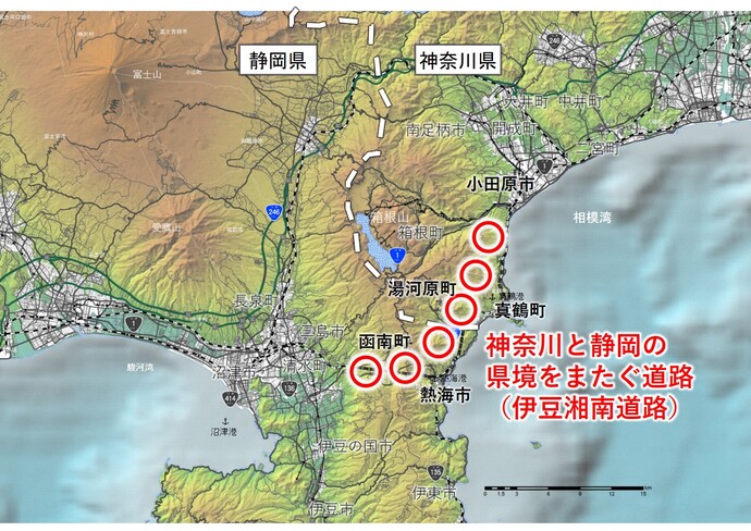 伊豆湘南道路の位置図