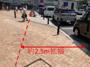 熱海駅奥側の拡幅箇所の写真