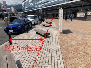 熱海駅手前部分の拡幅箇所の写真