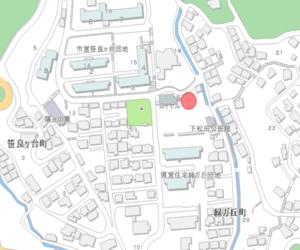 緑ガ丘公園付近土のうストックヤード設置箇所の位置図