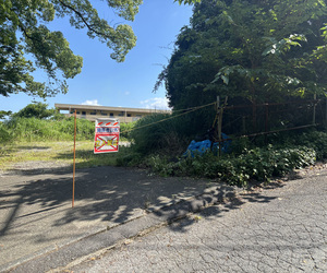 緑ガ丘公園付近土のうストックヤード設置箇所の写真